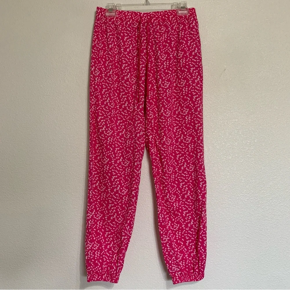 Victoria’s Secret Hearts Pajama Lounge Sleep Pants Joggers Pink Size Small